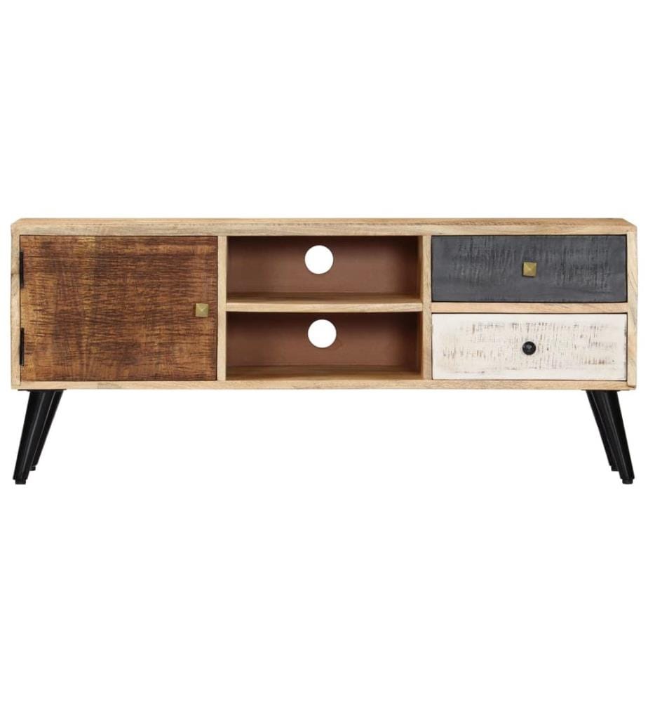 Meuble TV 115x30x47 cm Bois massif de manguier