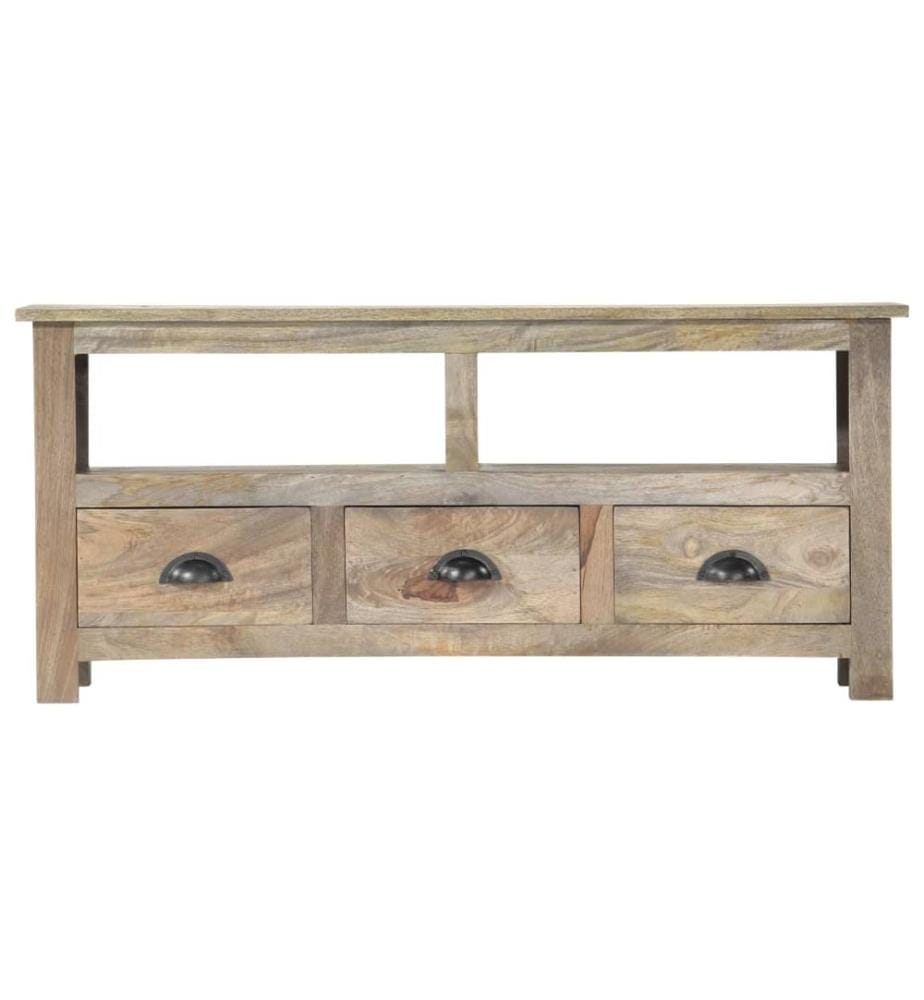 Meuble TV 110x30x50 cm Bois massif de manguier