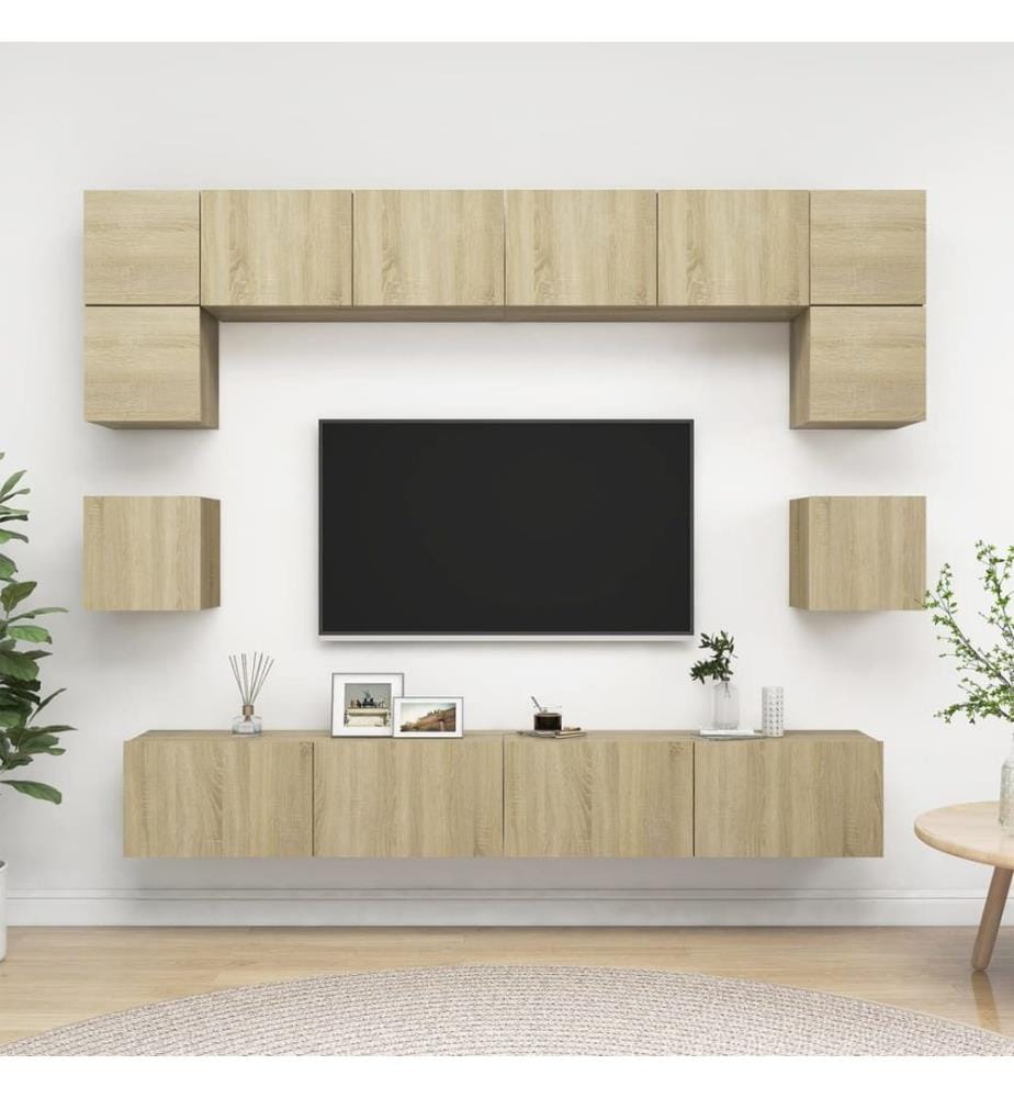 8-tlg. TV-Schrank-Set Sonoma-Eiche Holzwerkstoff