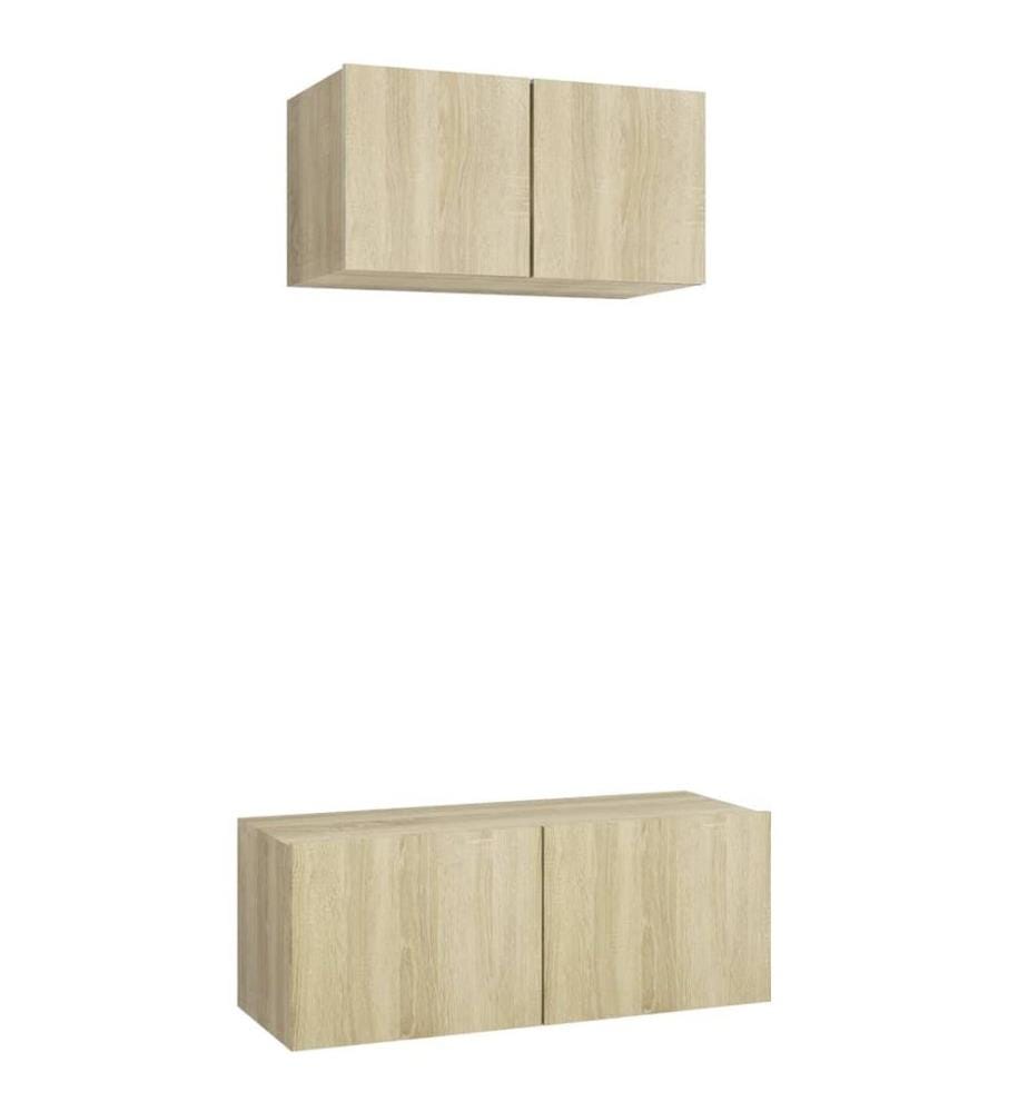 2-tlg. TV-Schrank-Set Sonoma-Eiche Holzwerkstoff