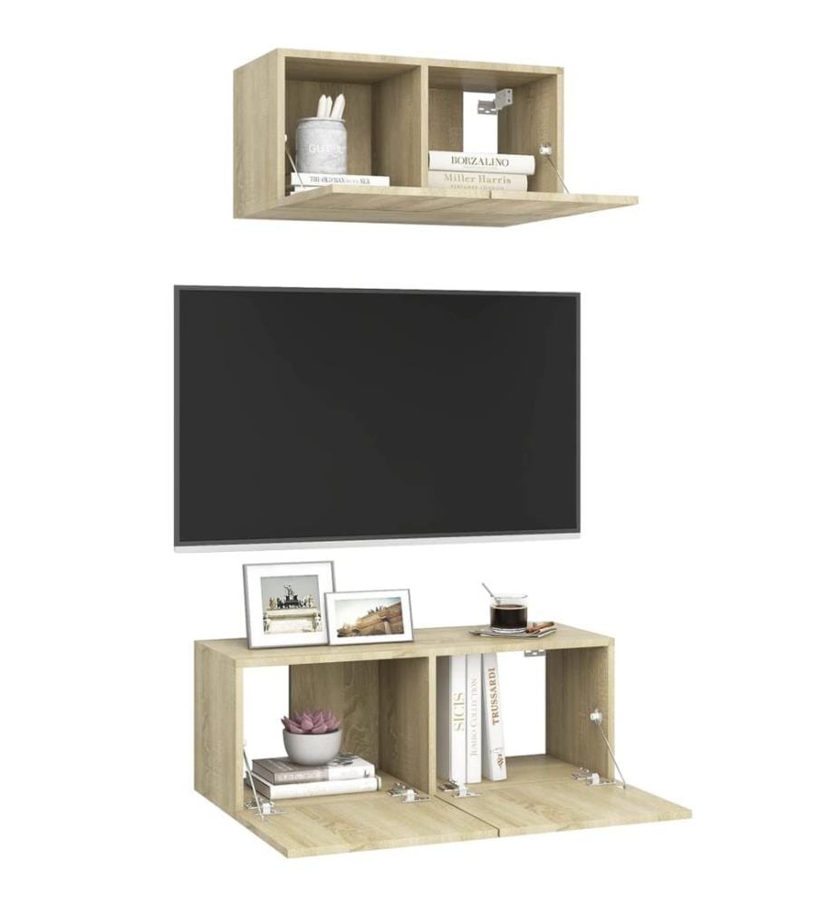 2-tlg. TV-Schrank-Set Sonoma-Eiche Holzwerkstoff