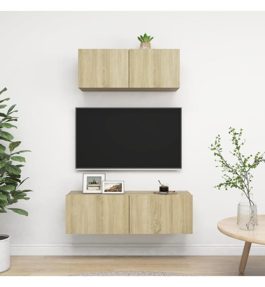 2-tlg. TV-Schrank-Set Sonoma-Eiche Holzwerkstoff