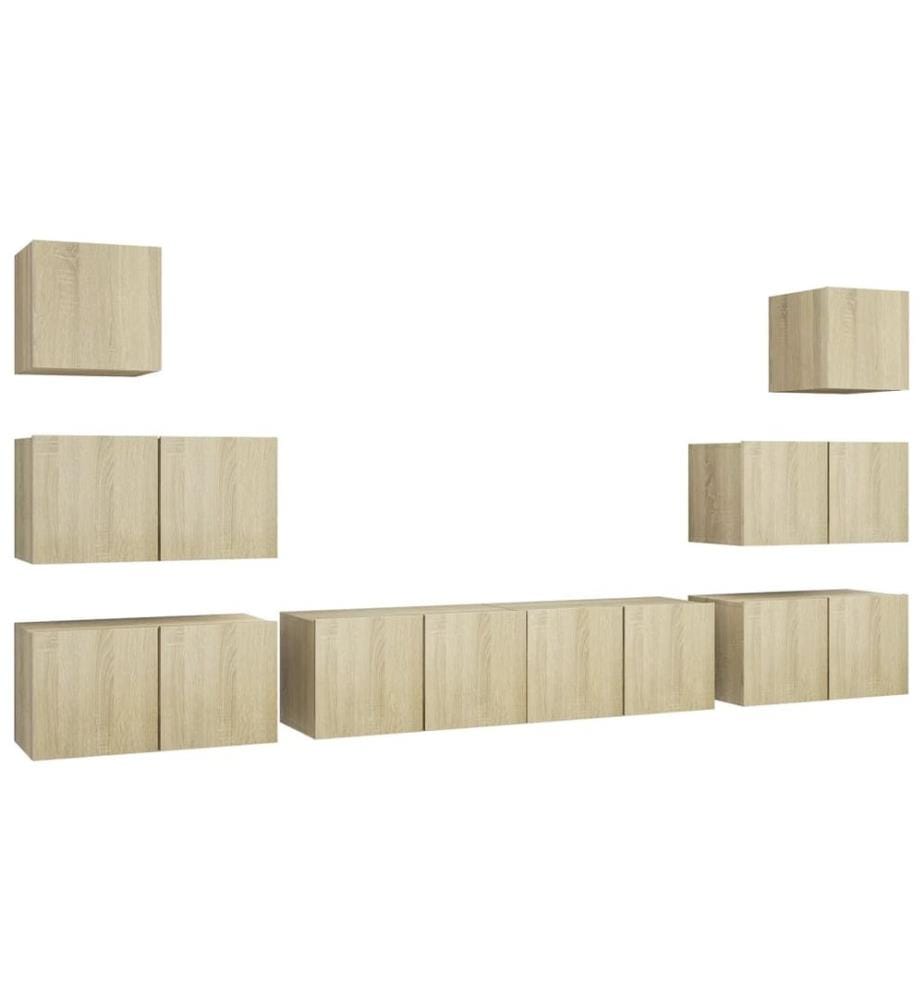 8-tlg. TV-Schrank-Set Sonoma-Eiche Holzwerkstoff
