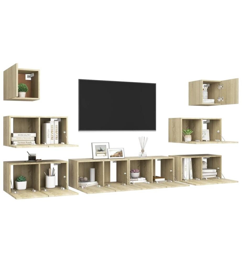 8-tlg. TV-Schrank-Set Sonoma-Eiche Holzwerkstoff