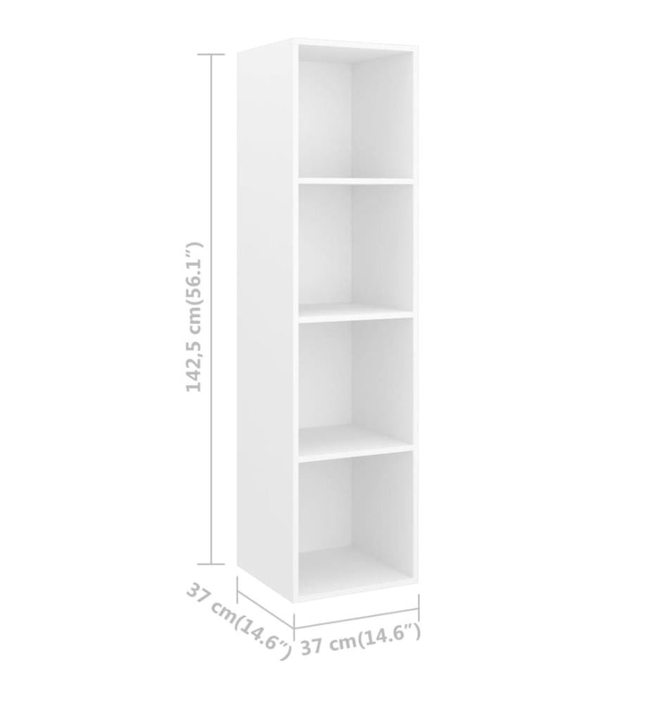 Meubles TV muraux 2 pcs Blanc Bois d'ingénierie