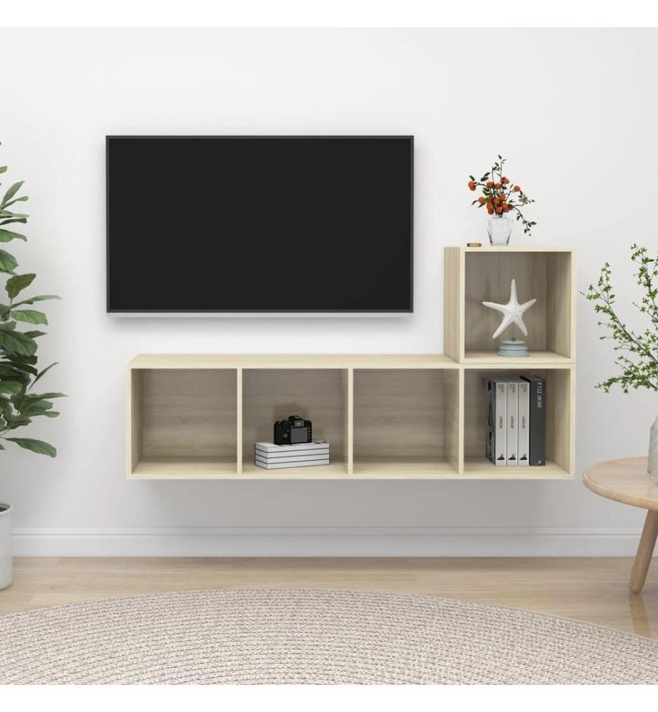 2-tlg. TV-Schrank-Set Sonoma-Eiche Holzwerkstoff