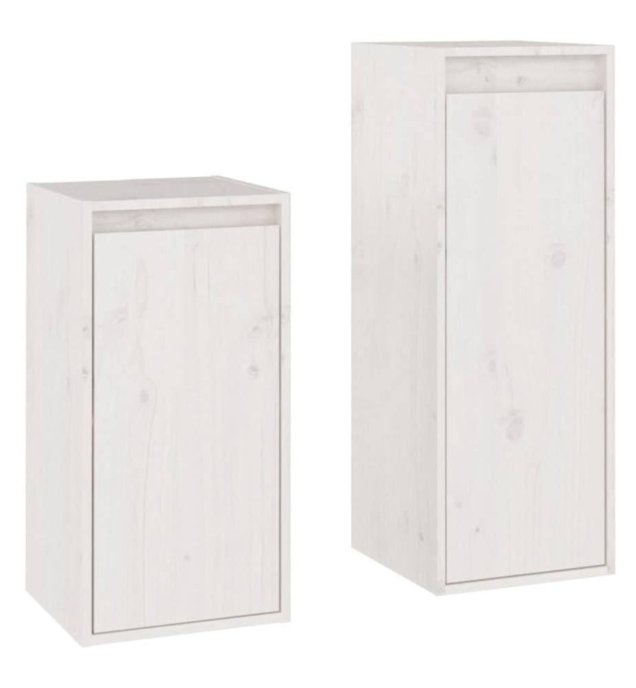 Meubles TV 2 pcs Blanc Bois massif de pin