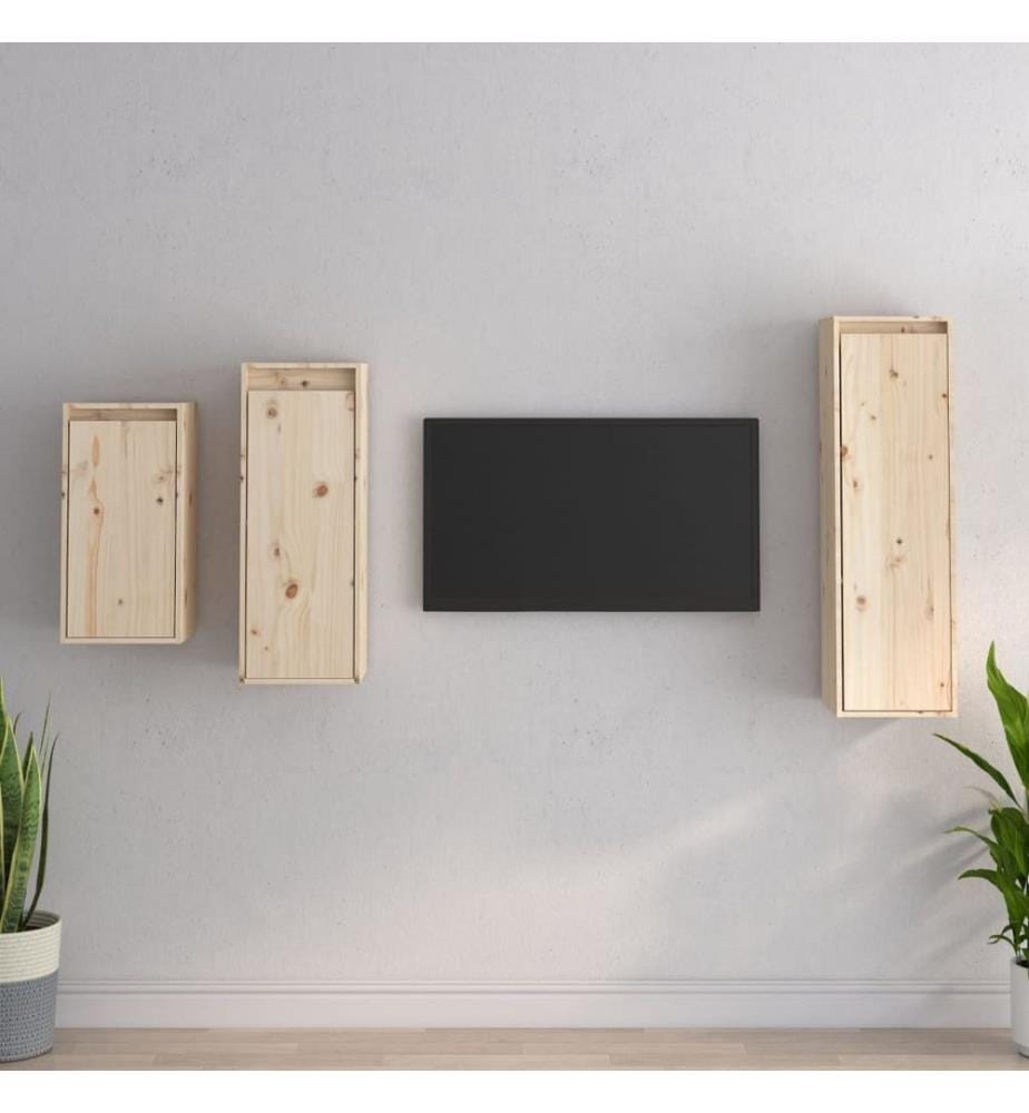 Meubles TV 3 pcs Bois massif de pin