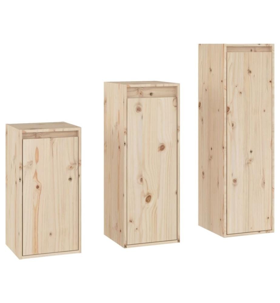 Meubles TV 3 pcs Bois massif de pin