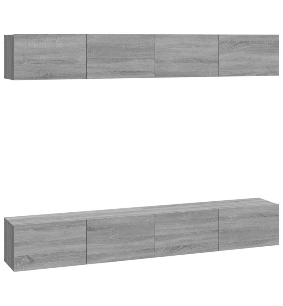 TV-Wandschränke 4 Stk. Grau Sonoma 100x30x30 cm