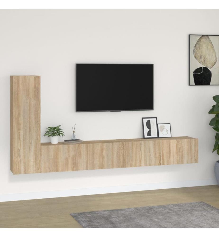 3-tlg. TV-Schrank-Set Sonoma-Eiche Holzwerkstoff
