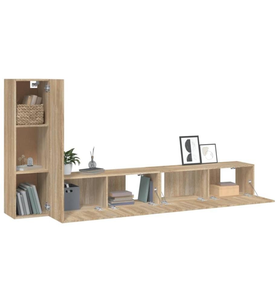 3-tlg. TV-Schrank-Set Sonoma-Eiche Holzwerkstoff