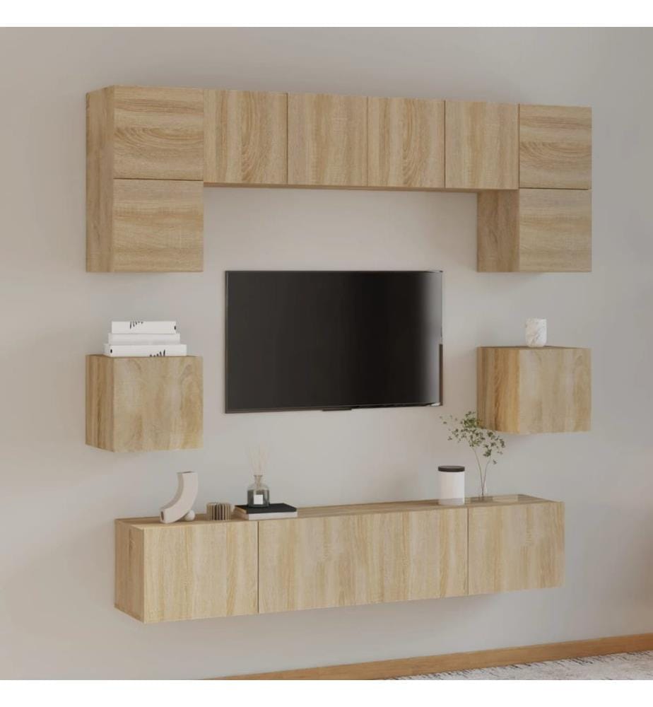 8-tlg. TV-Schrank-Set Sonoma-Eiche Holzwerkstoff