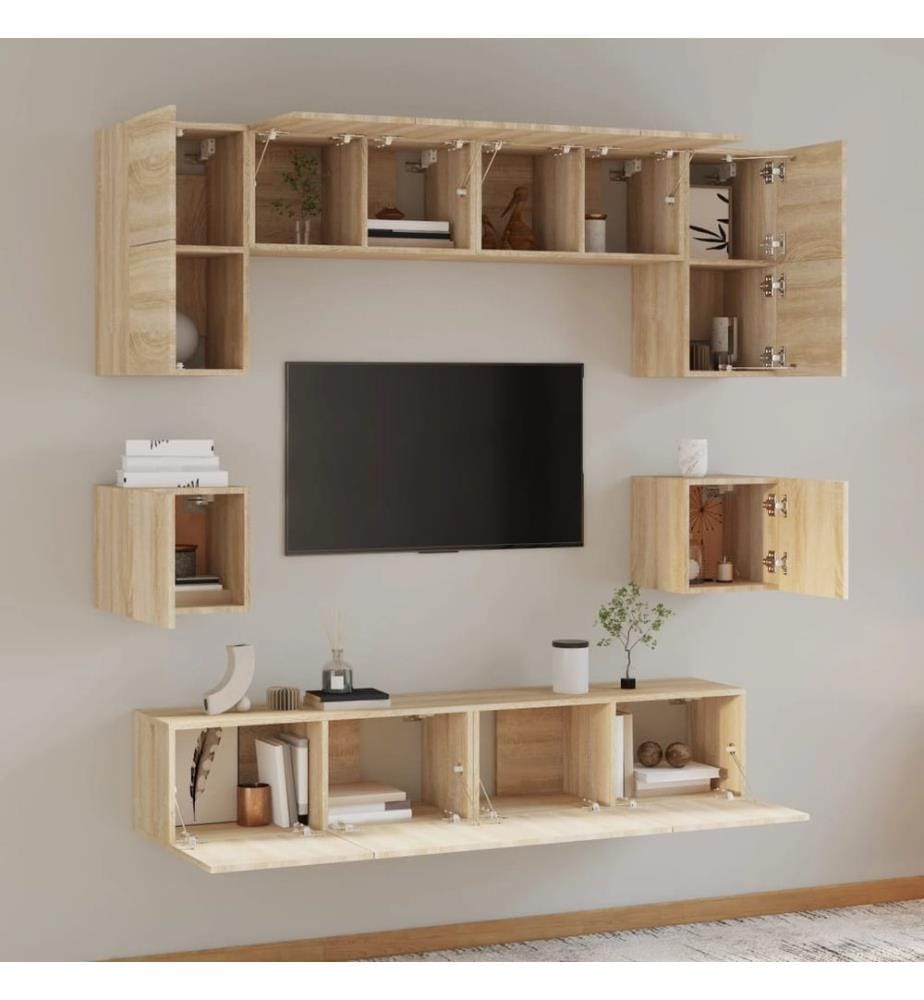 8-tlg. TV-Schrank-Set Sonoma-Eiche Holzwerkstoff