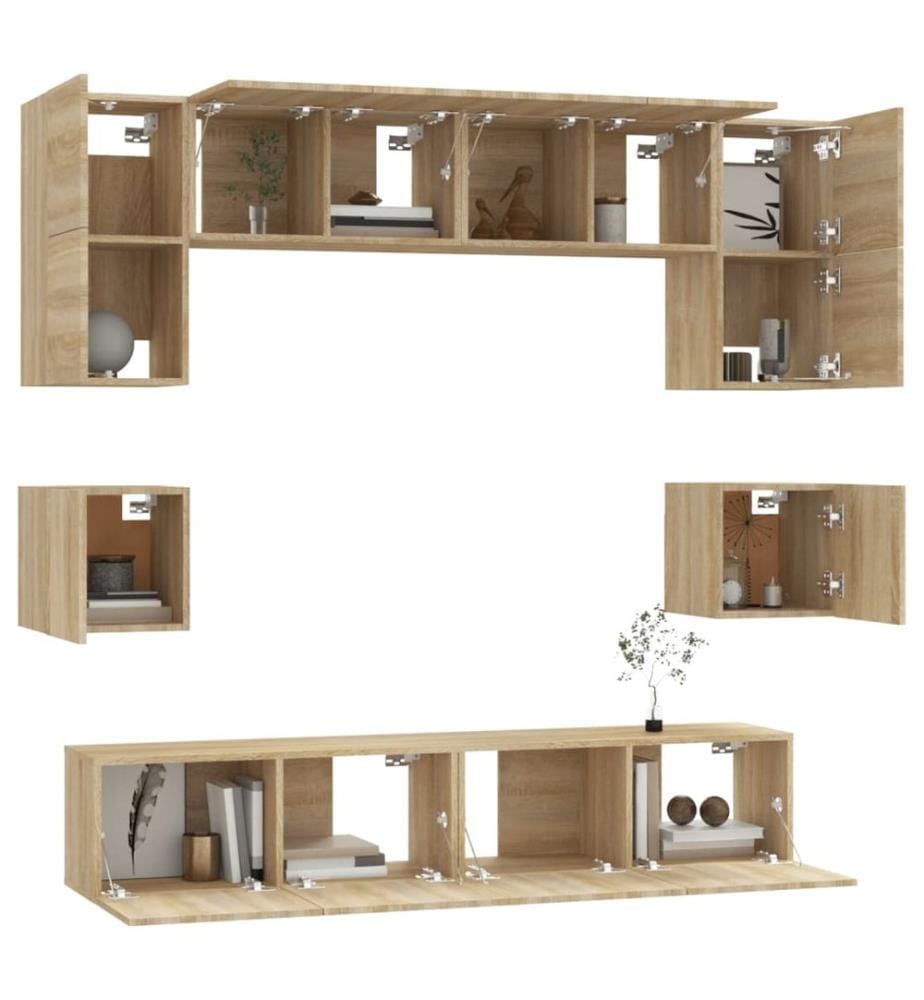 8-tlg. TV-Schrank-Set Sonoma-Eiche Holzwerkstoff