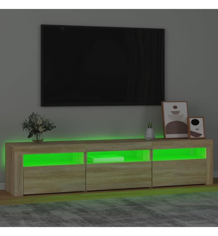 TV-Schrank mit LED-Leuchten Sonoma-Eiche 180x35x40 cm
