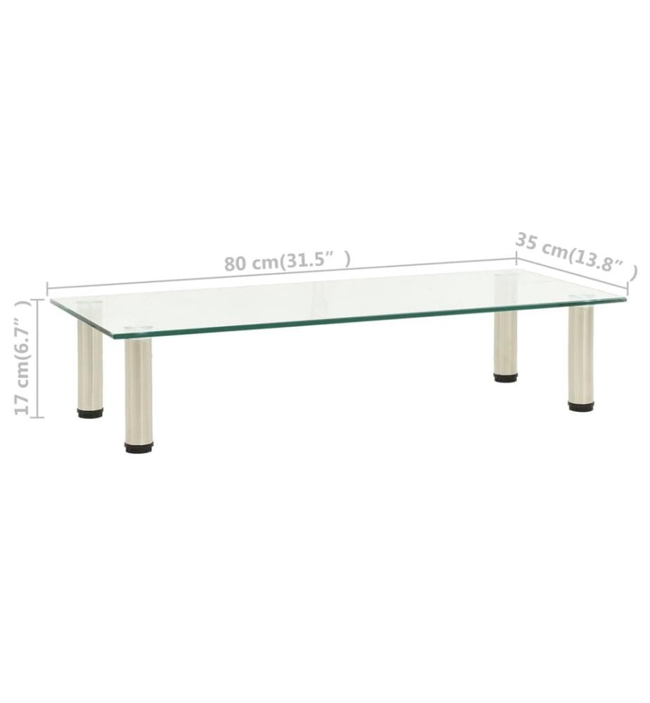 TV-Tisch 80x35x17 cm Transparentes Hartglas