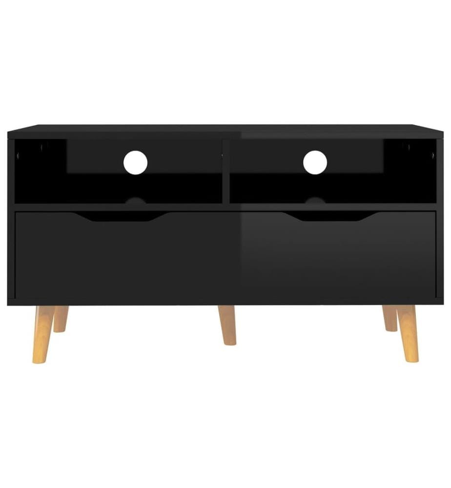 Meuble TV noir brillant 90x40x48,5 cm bois d'ingénierie