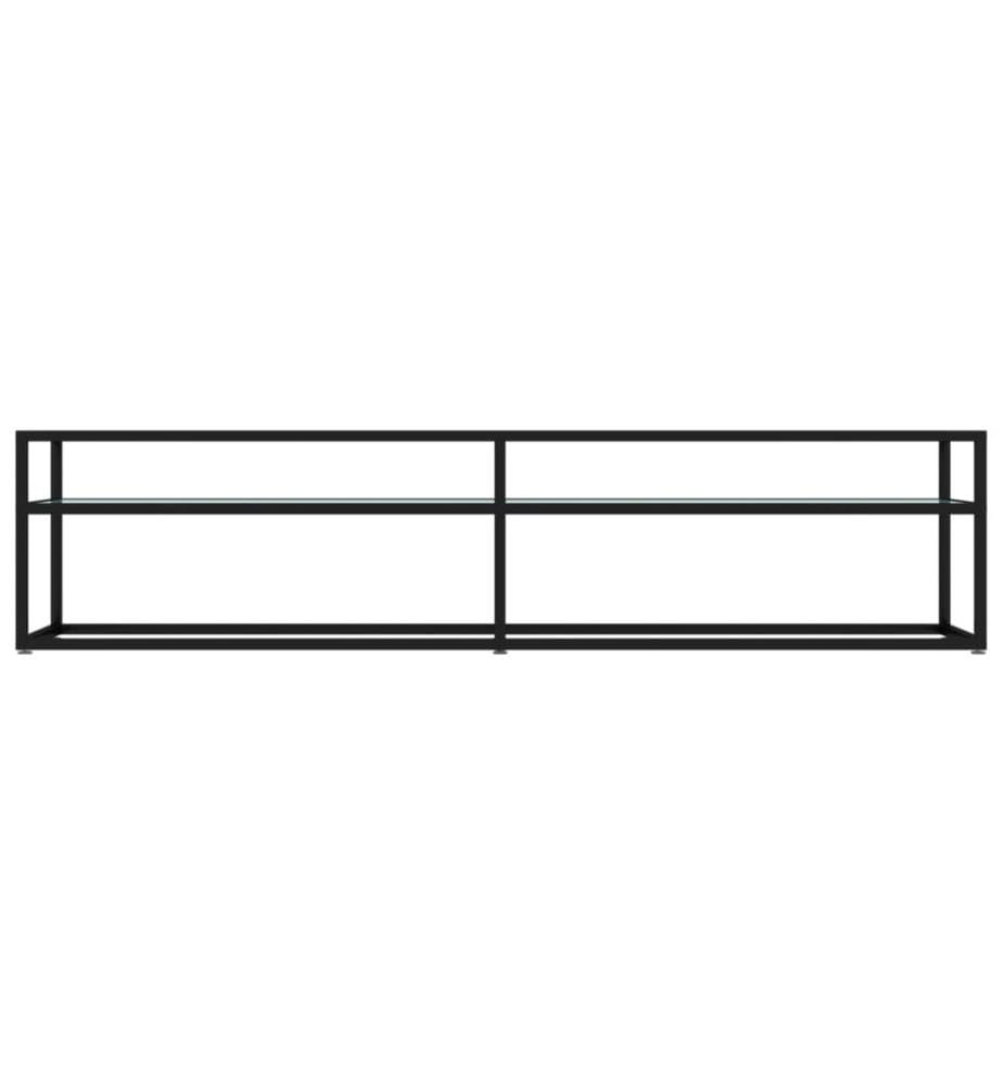 Meuble TV Marbre blanc 180x40x40,5 cm Verre trempé