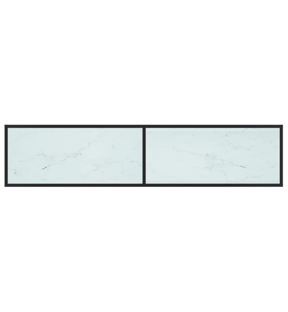 Meuble TV Marbre blanc 180x40x40,5 cm Verre trempé