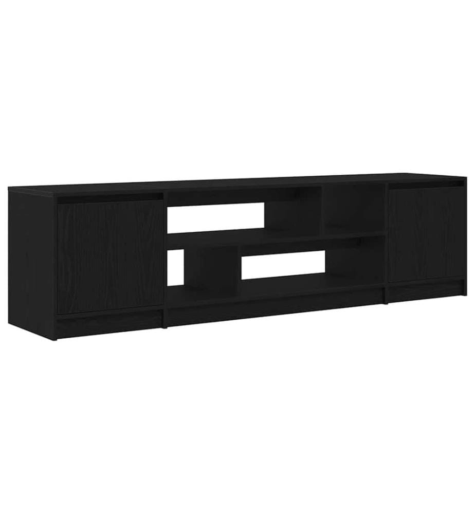 Meuble TV chêne noir 188,5x41x50 cm bois d'ingénierie