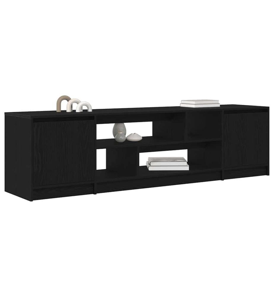 Meuble TV chêne noir 188,5x41x50 cm bois d'ingénierie