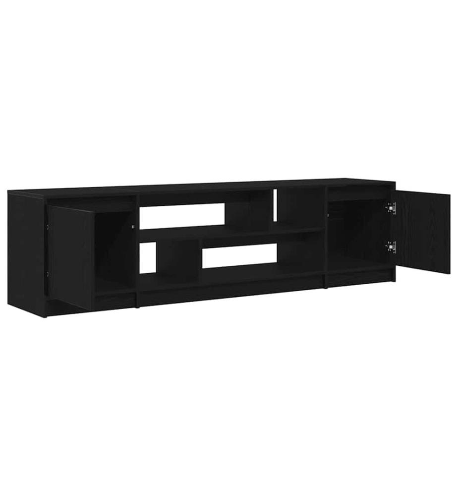 Meuble TV chêne noir 188,5x41x50 cm bois d'ingénierie