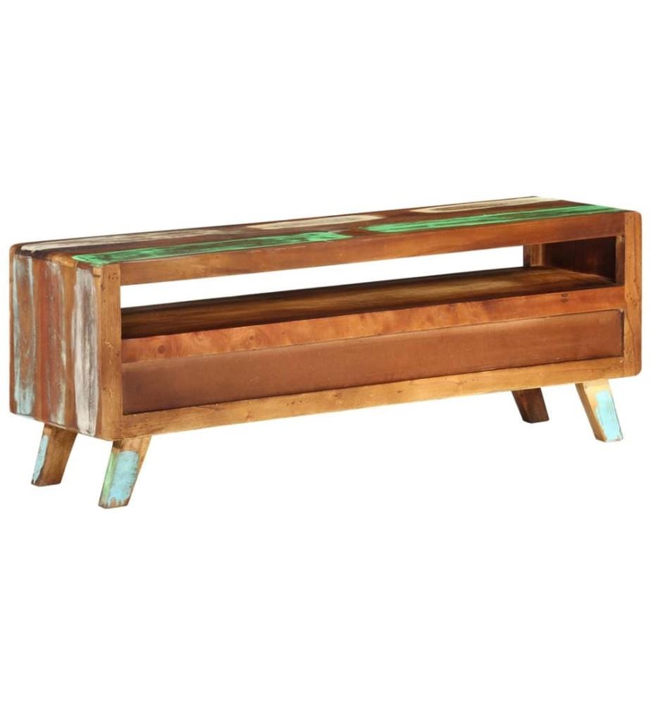 Meuble TV Multicolore 110x30x40 cm Bois massif de récupération
