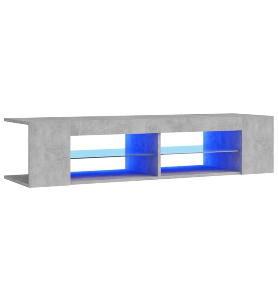 TV-Schrank mit LED-Leuchten Betongrau 135x39x30 cm