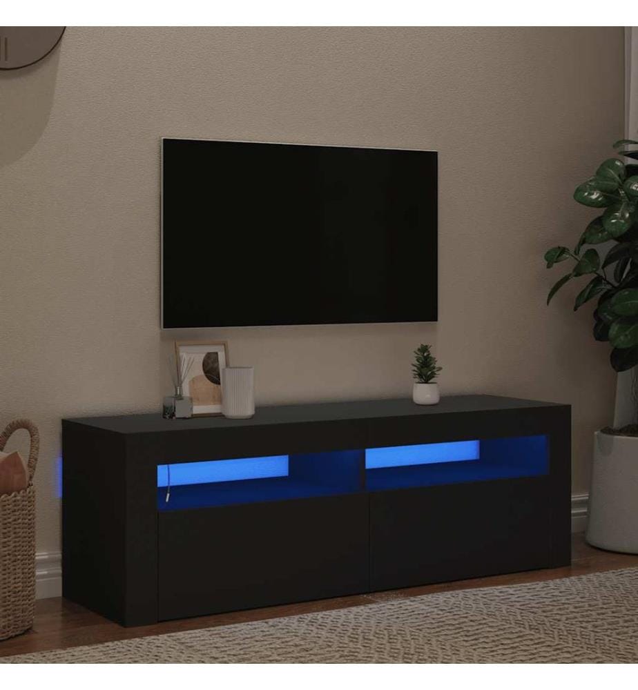 Meuble TV avec lumières LED noir 120x35x40 cm