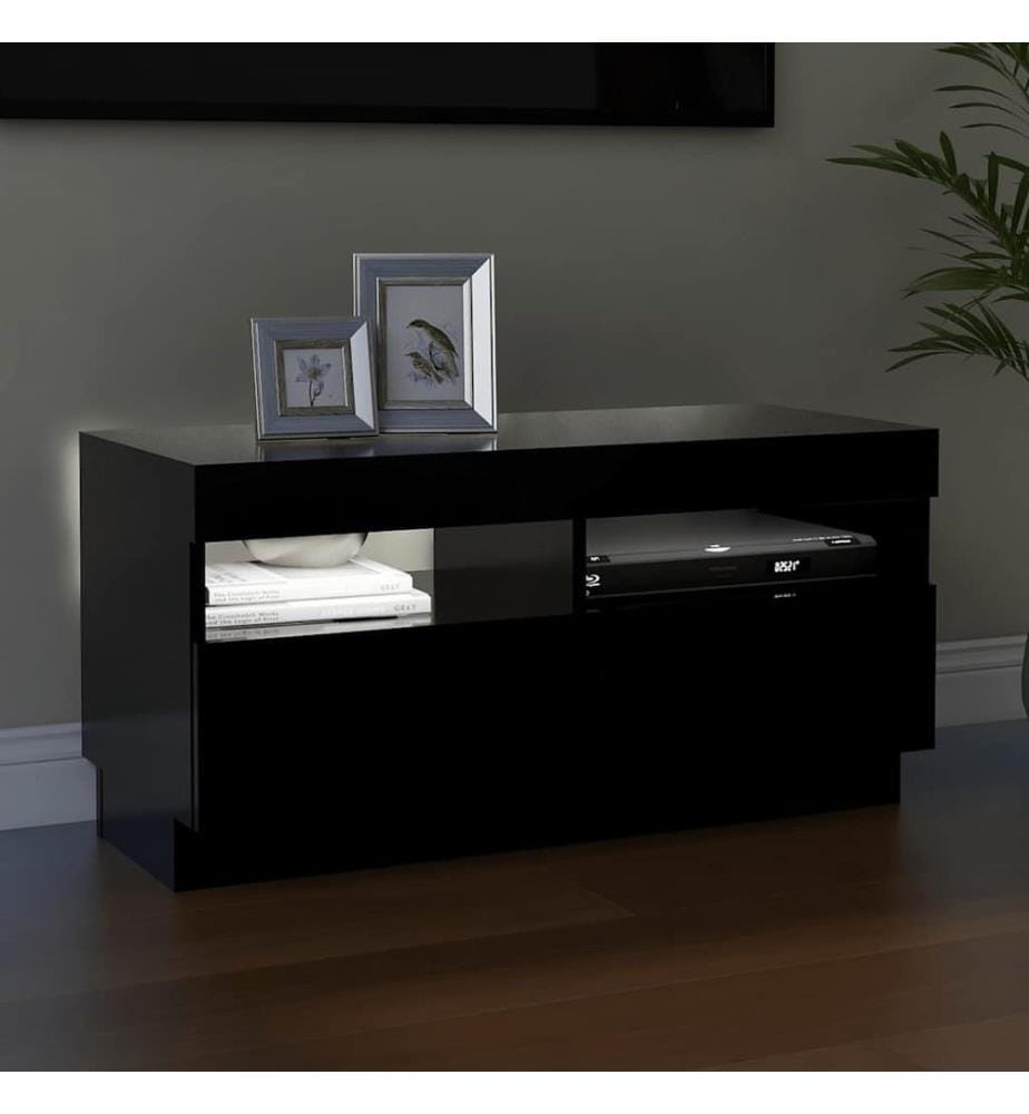 TV-Schrank mit LED-Leuchten Schwarz 80x35x40 cm