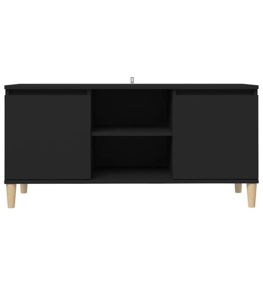 TV-Schrank mit Massivholz-Beinen Schwarz 103,5x35x50 cm