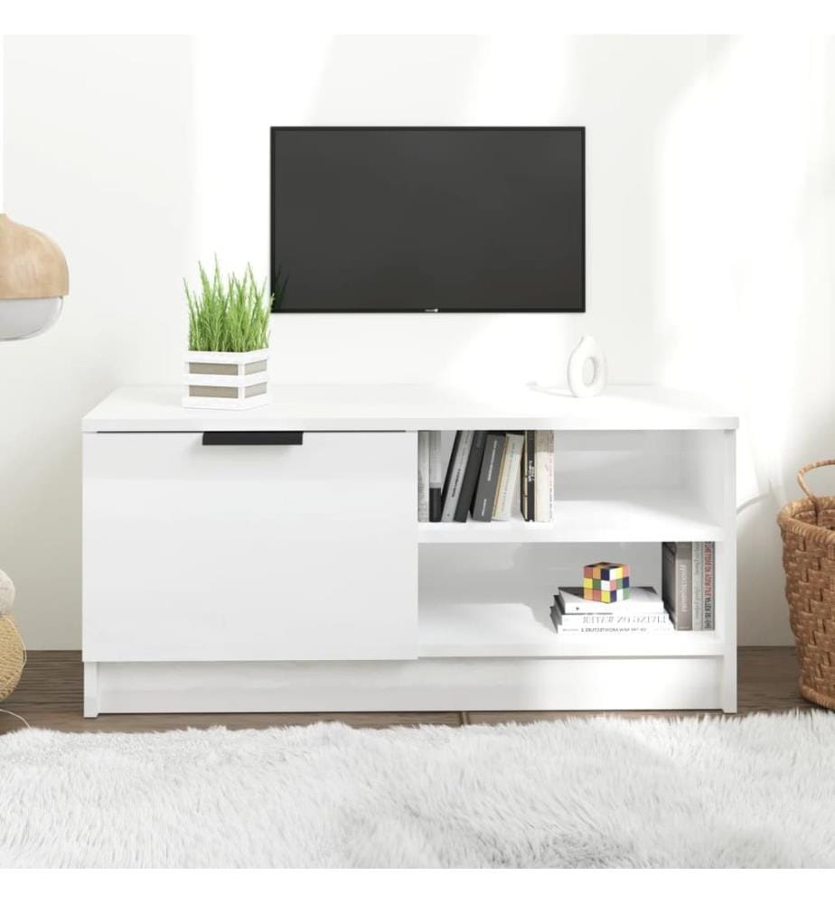 TV-Schrank Hochglanz-Weiss 80x35x36,5 cm Holzwerkstoff
