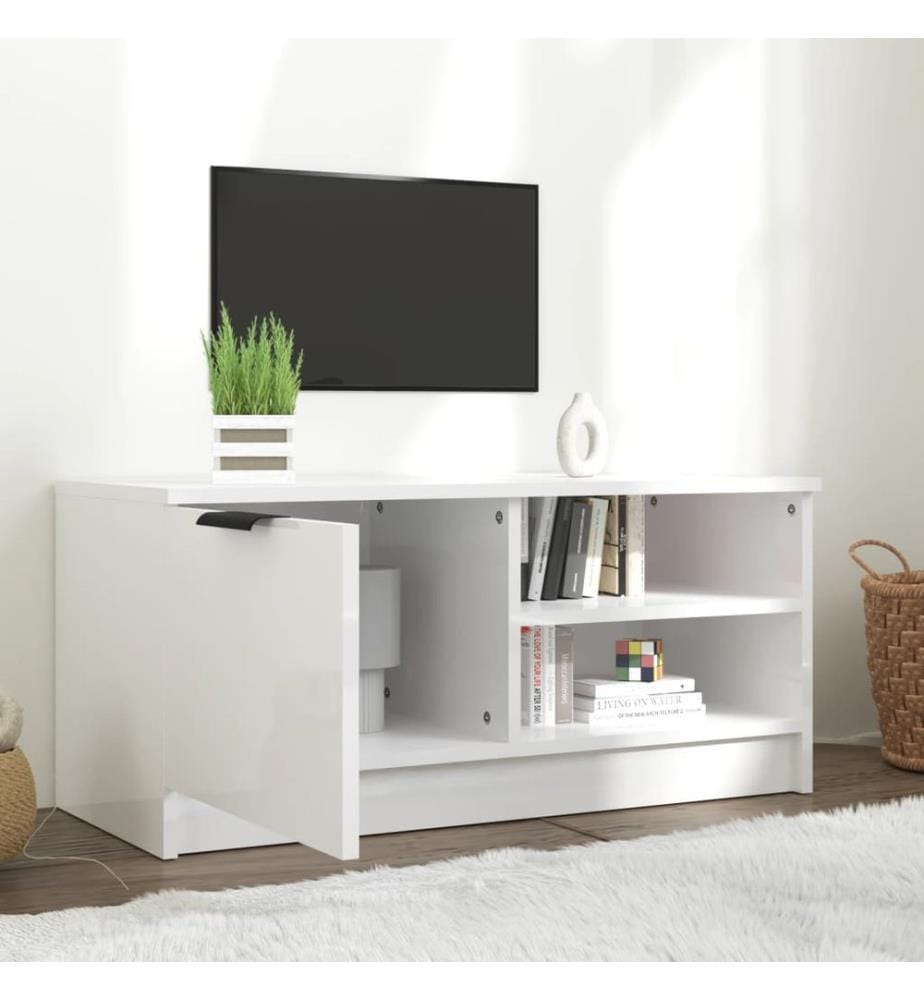 TV-Schrank Hochglanz-Weiss 80x35x36,5 cm Holzwerkstoff