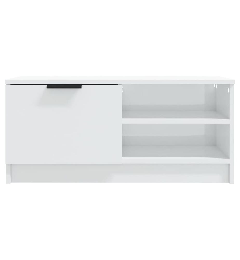 TV-Schrank Hochglanz-Weiss 80x35x36,5 cm Holzwerkstoff