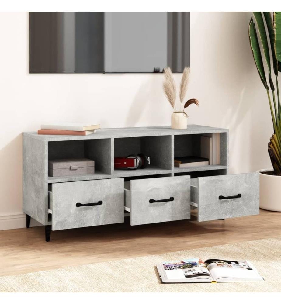 TV-Schrank Betongrau 102x35x50 cm Holzwerkstoff