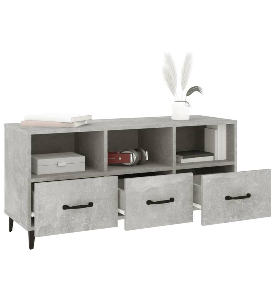 TV-Schrank Betongrau 102x35x50 cm Holzwerkstoff
