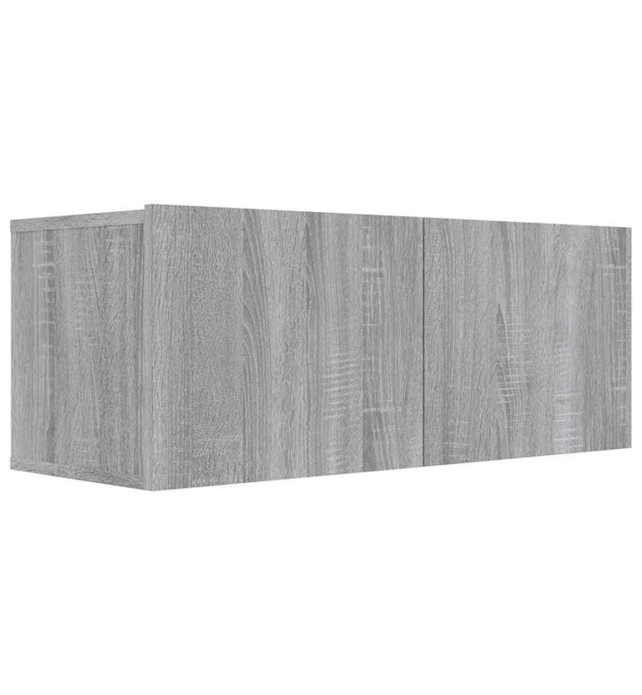 Meuble TV sonoma gris 80x30x30 cm bois d'ingénierie