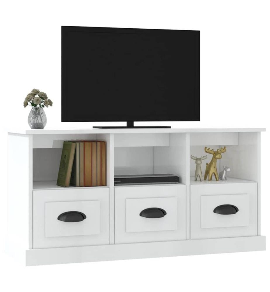 TV-Schrank Hochglanz-Weiss 100x35x50 cm Holzwerkstoff