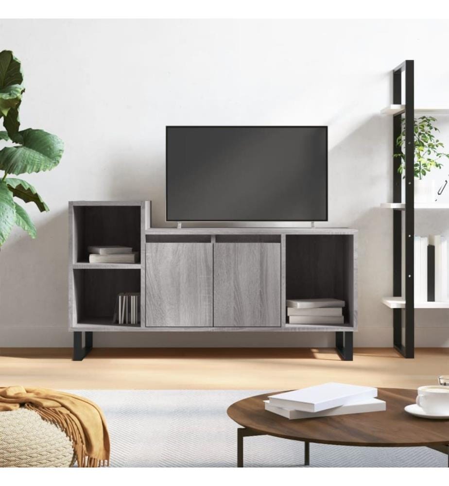 Meuble TV Sonoma gris 100x35x55 cm Bois d'ingénierie
