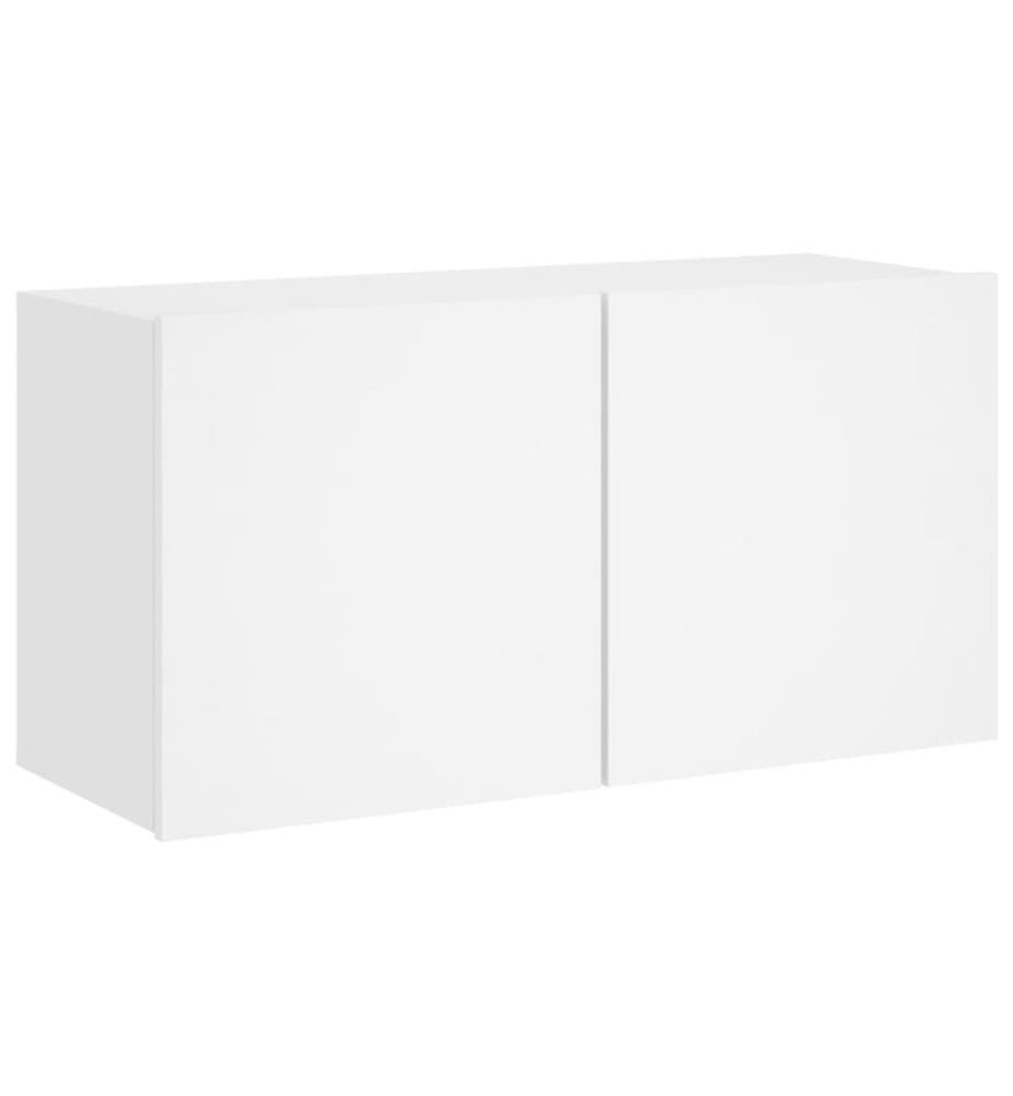 Meuble TV mural blanc 80x30x41 cm