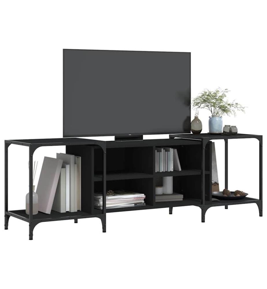 Meuble TV noir 153x37x50 cm bois d'ingénierie