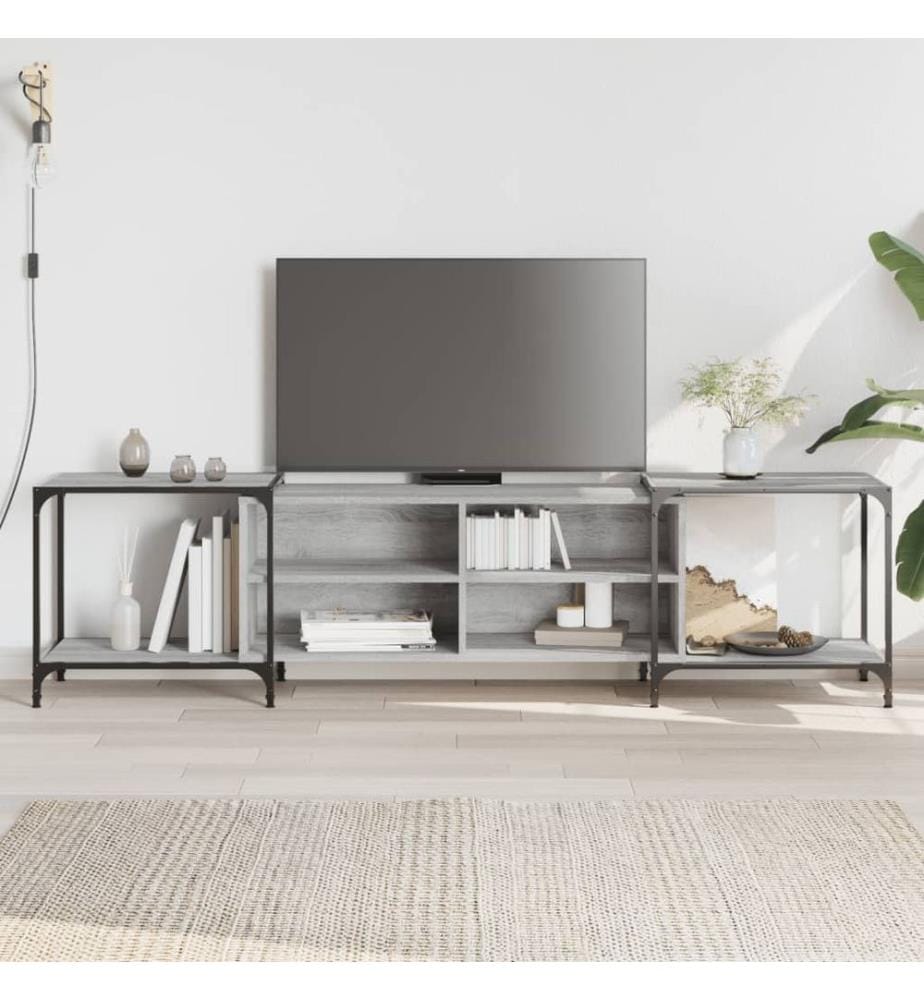 TV-Schrank Grau Sonoma 203x37x50 cm Holzwerkstoff