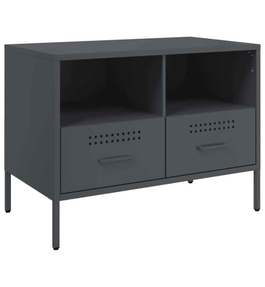 Meuble TV anthracite 68x39x50,5 cm acier