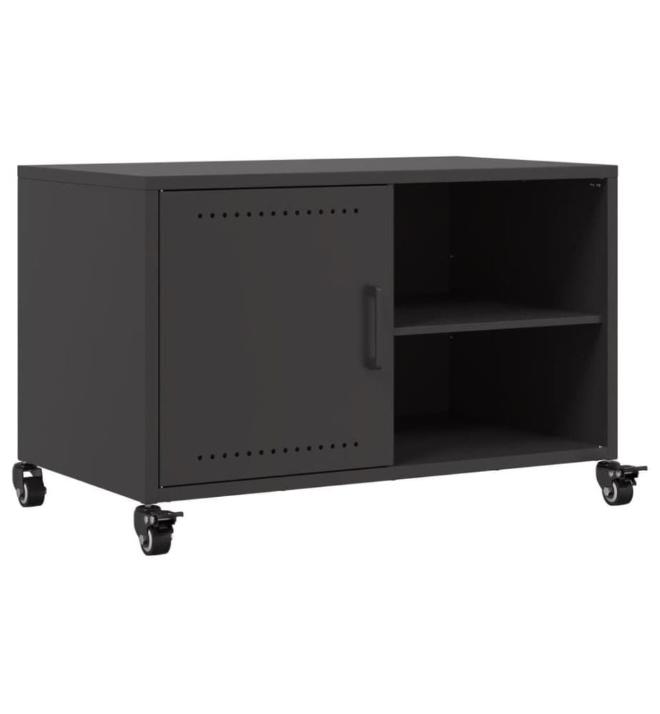 Meuble TV noir 68x39x43,5 cm acier