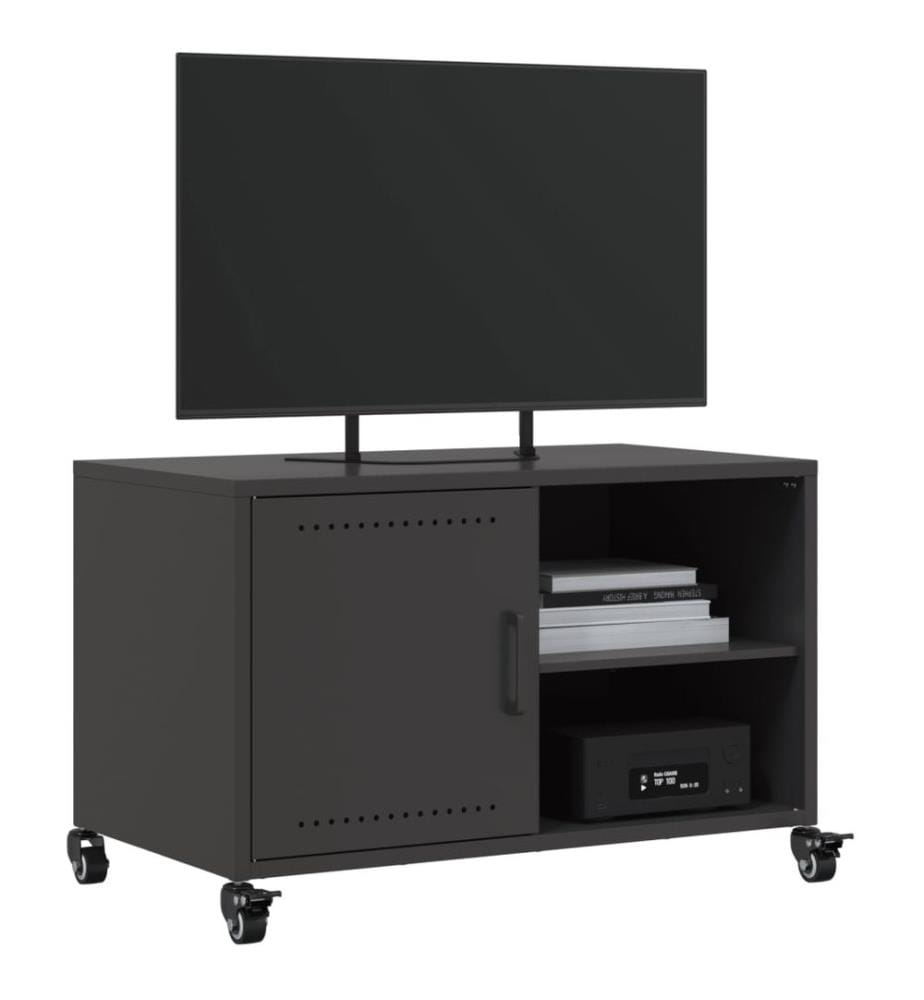Meuble TV noir 68x39x43,5 cm acier