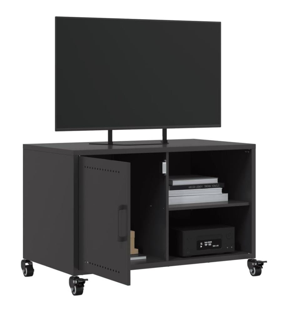 Meuble TV noir 68x39x43,5 cm acier