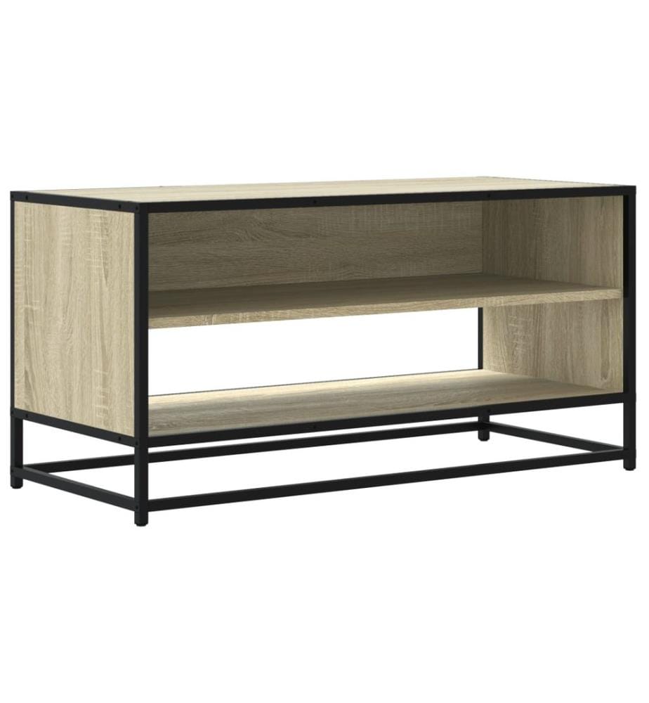 Meuble TV chêne sonoma 91x40x46 cm bois d'ingénierie et métal