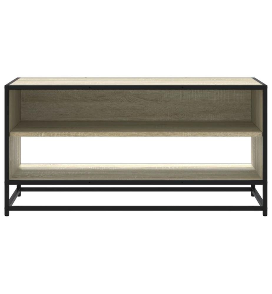 Meuble TV chêne sonoma 91x40x46 cm bois d'ingénierie et métal