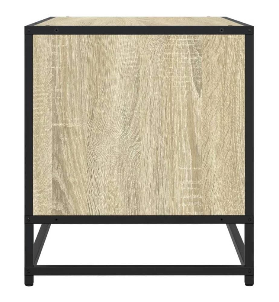 Meuble TV chêne sonoma 91x40x46 cm bois d'ingénierie et métal